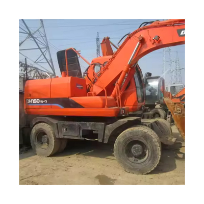 DB58TIS Engine Second Hand Doosan DH150W-7 Wheel Excavator 15ton Digger Made in Korea