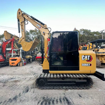 Used Caterpillar 306E Mini Excavator 6ton CAT306 Earth Moving Machine with Tracks Shoes