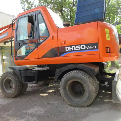 Sale 15 Ton Doosan DH150w-7 Used Wheel Excavator with Original Hydraulic Cylinder