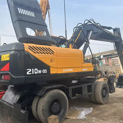 Excellent Condition Hyundai 210W-9 Used Wheel Excavator Maximum Digging Depth 6810MM